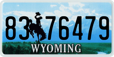 WY license plate 8376479