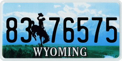 WY license plate 8376575