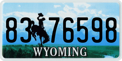 WY license plate 8376598