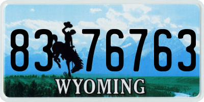 WY license plate 8376763