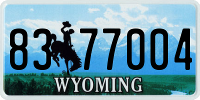 WY license plate 8377004