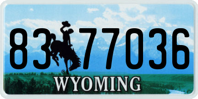 WY license plate 8377036