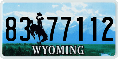 WY license plate 8377112