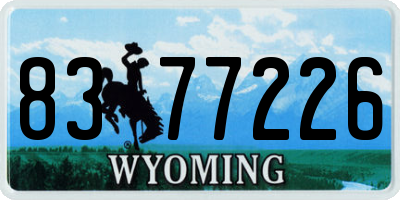 WY license plate 8377226