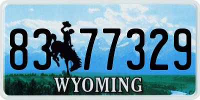 WY license plate 8377329