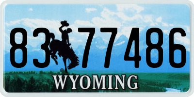 WY license plate 8377486
