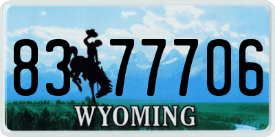 WY license plate 8377706