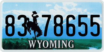 WY license plate 8378655