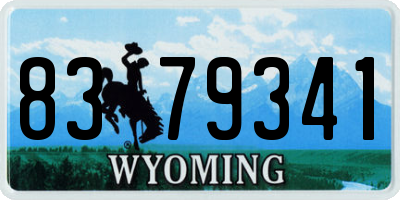 WY license plate 8379341