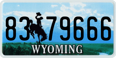 WY license plate 8379666
