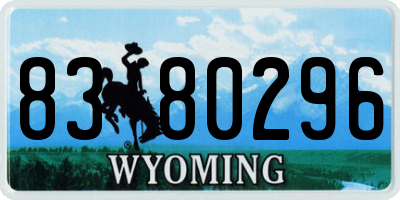 WY license plate 8380296