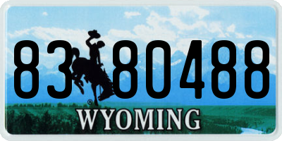 WY license plate 8380488