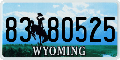 WY license plate 8380525