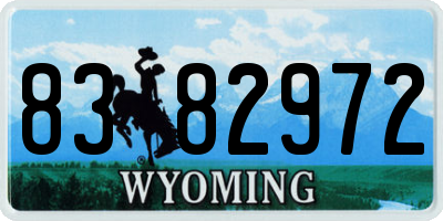 WY license plate 8382972