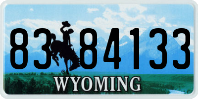 WY license plate 8384133