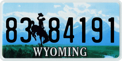 WY license plate 8384191