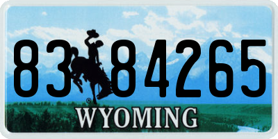 WY license plate 8384265