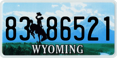 WY license plate 8386521