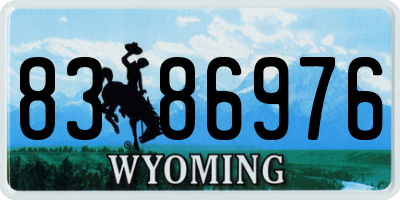 WY license plate 8386976