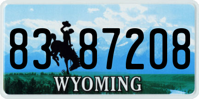 WY license plate 8387208