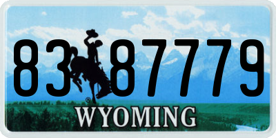 WY license plate 8387779