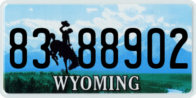 WY license plate 8388902
