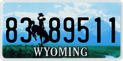 WY license plate 8389511