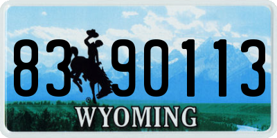 WY license plate 8390113