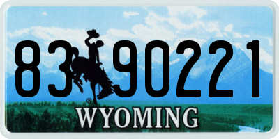 WY license plate 8390221