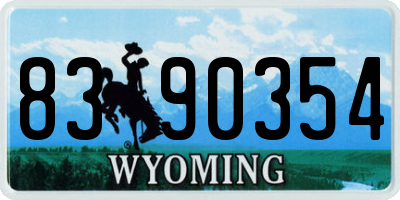 WY license plate 8390354