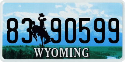 WY license plate 8390599