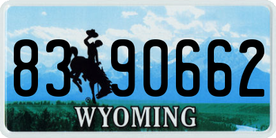 WY license plate 8390662