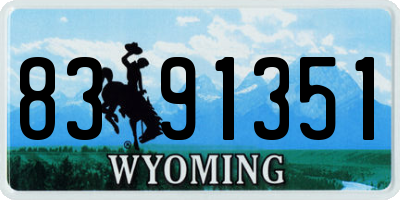 WY license plate 8391351