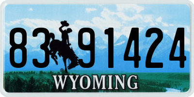 WY license plate 8391424