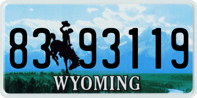 WY license plate 8393119