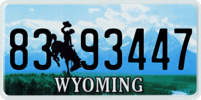WY license plate 8393447