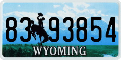 WY license plate 8393854