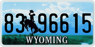 WY license plate 8396615