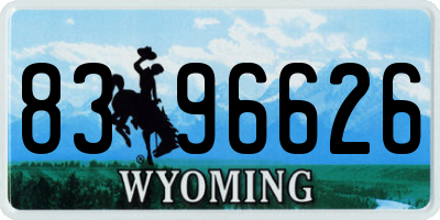 WY license plate 8396626