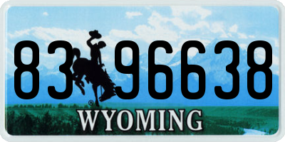 WY license plate 8396638