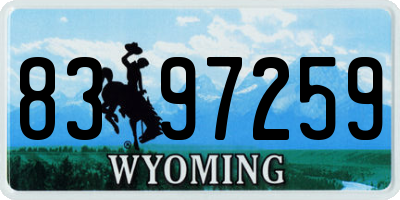 WY license plate 8397259