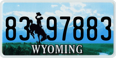 WY license plate 8397883