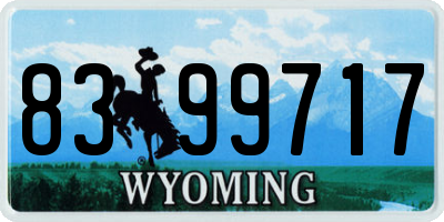 WY license plate 8399717