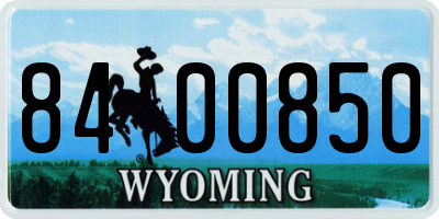WY license plate 8400850