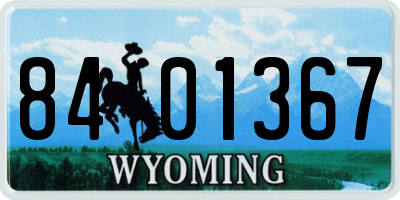 WY license plate 8401367