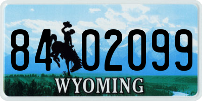 WY license plate 8402099