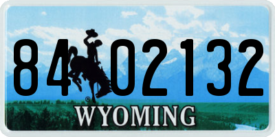 WY license plate 8402132