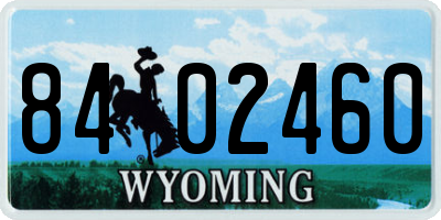 WY license plate 8402460