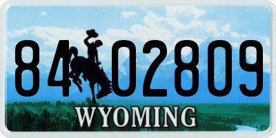 WY license plate 8402809