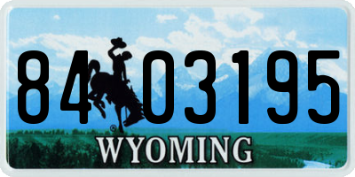 WY license plate 8403195